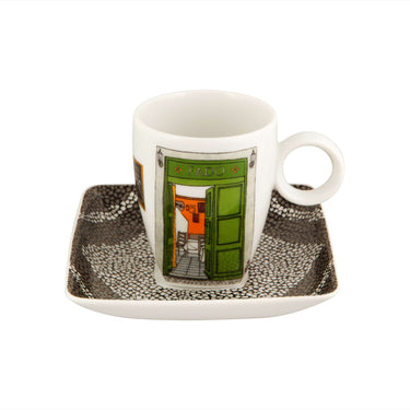 Alma de Lisboa Espresso Cup & Saucer Set, Set of 4