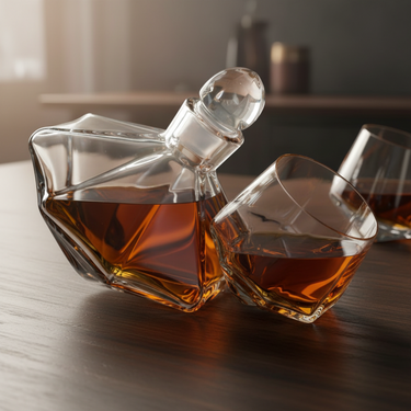 Vista Alegre Carrossel Whisky Decanter and 2 Old Fashion Glasses