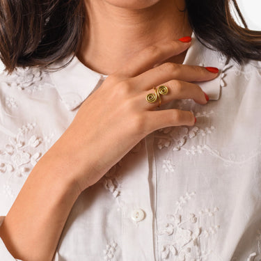 Double Spiral Brass Ring