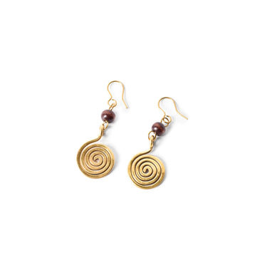 Zawya Brass Spiral Earrings