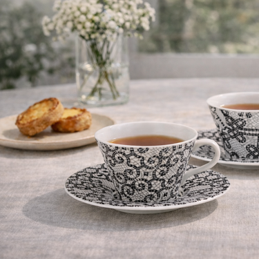 Vista Alegre Calçada Tea Cup & Saucers, Set of 2