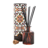Kindred & Kin Castelbel Santal Tonka fragrance diffuser with black reeds and decorative patterned tube, made in Portugal.