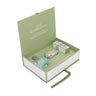 Kindred & Kin Castelbel Verbena gift set featuring a fragrance diffuser, hand cream, and soap in a green gift box.
