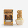 Kindred & Kin dishwashing soap and bamboo brush set with sea salt and lemon fragrance. Natural bristles.