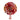 Kindred & Kin foldable fabric fan with red, white, and yellow abstract pattern and leather handle.