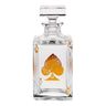 Kindred & Kin Vista Alegre crystal whisky decanter with Ace of Clubs design. 9" tall, holds 27 oz.