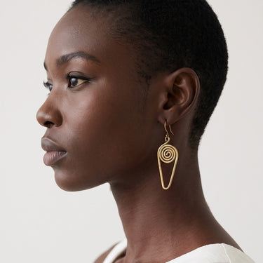 Golden Whirl Drop Earrings