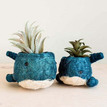 Wicker Whale Planter